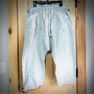 Free People ‘Runyon’ Oversized Striped Harem Pants in Sky Combo S